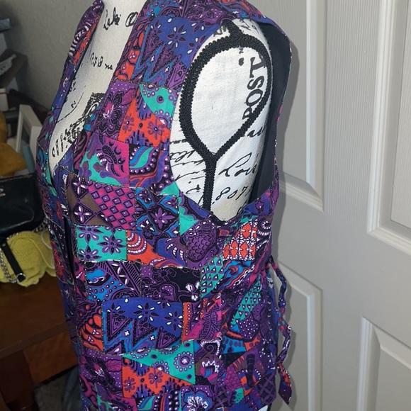 Beaded patchwork vintage vest - Picture 4 of 7